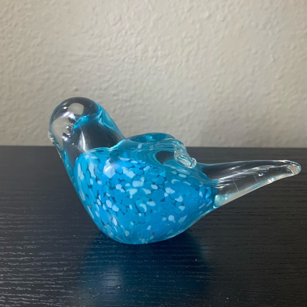 Confetti Bird Glass Paperweight